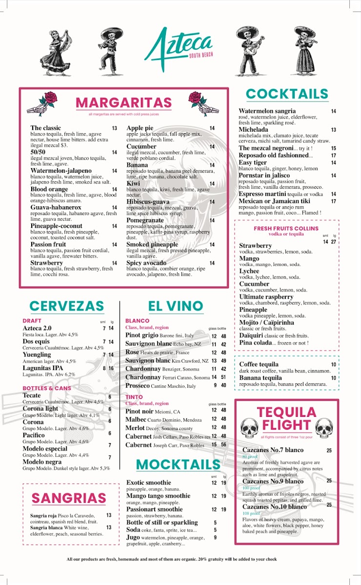 Azteca South Beach Menu - Image 3